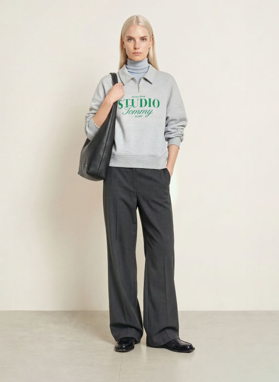 TOMMY HILFIGER Pantalon palazzo GRIS FONCÉ