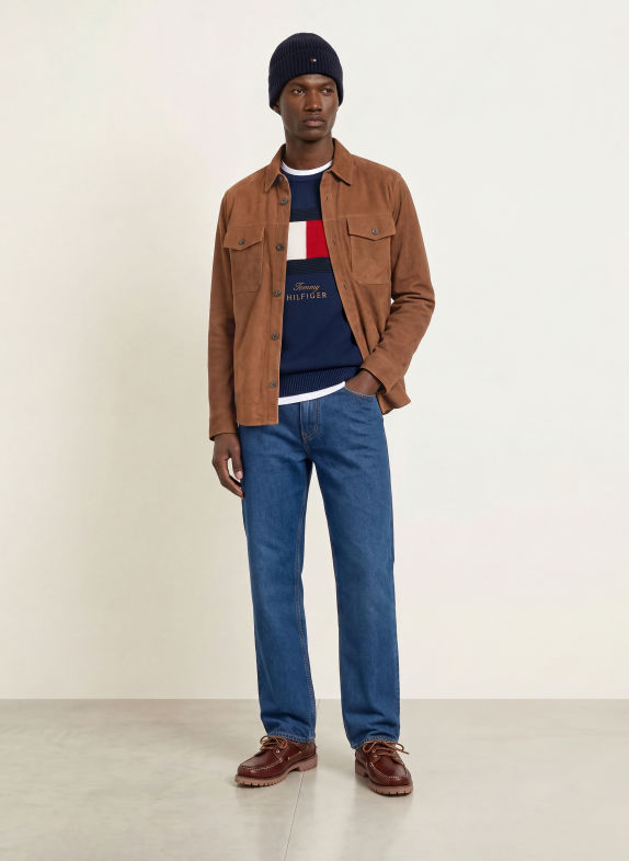 TOMMY HILFIGER Tröja MÖRKBLÅ / RÖD / VIT