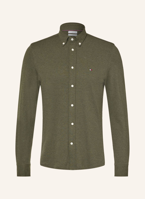 TOMMY HILFIGER Piqué-Hemd Slim Ft DUNKELGRÜN