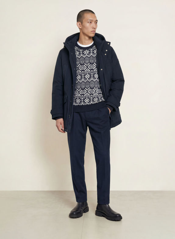 TOMMY HILFIGER Pullover DUNKELBLAU / ECRU