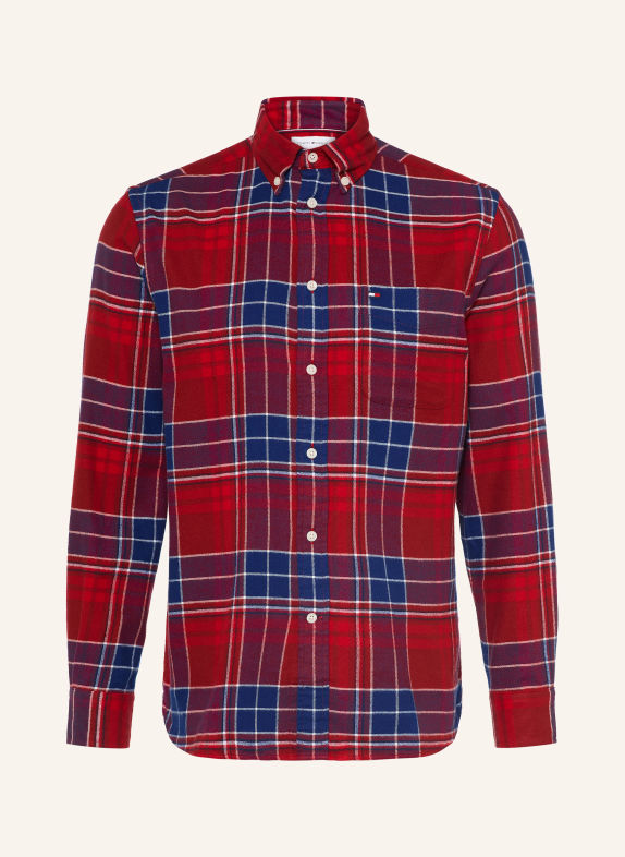 TOMMY HILFIGER Flanellhemd Regular Fit ROT / DUNKELLILA / DUNKELBLAU