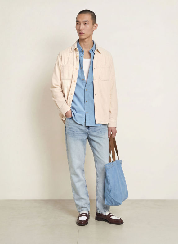 LES DEUX Overshirt van corduroy BEIGE