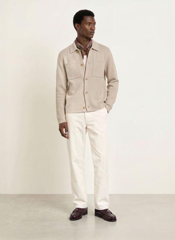 LES DEUX Strick-Overshirt BEIGE
