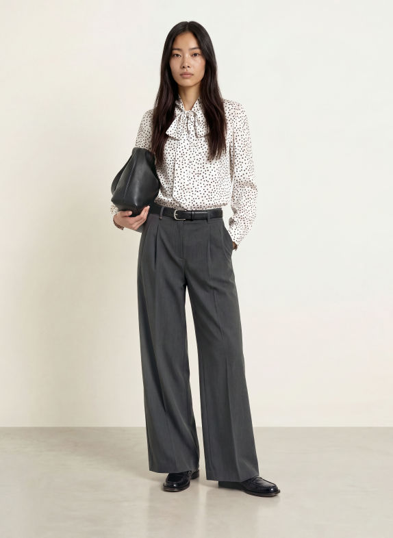 TOMMY HILFIGER Blouse à lavallière BLANC / NOIR