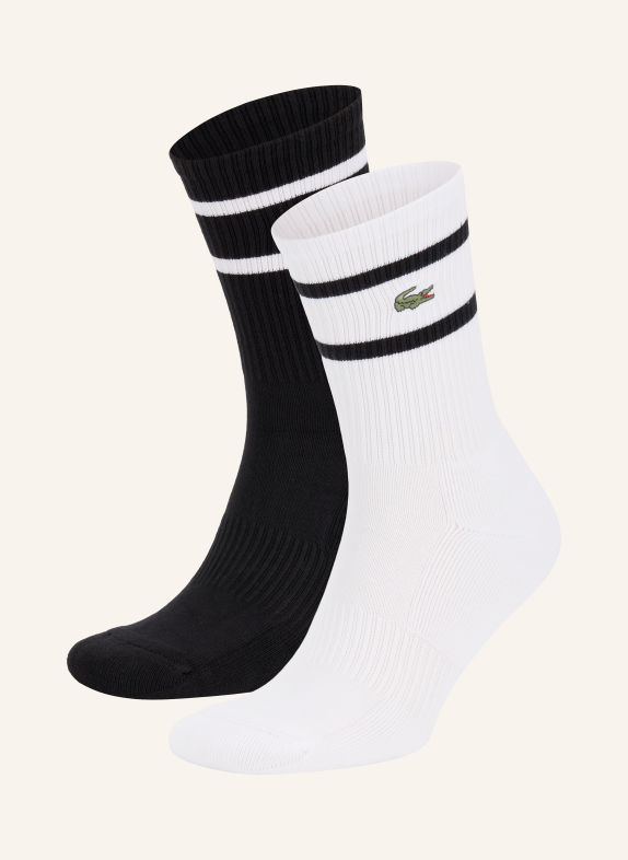 LACOSTE 2er-Pack Socken SCHWARZ / WEISS