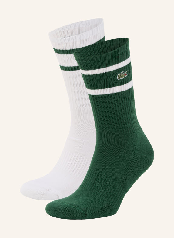 LACOSTE 2-pack of socks GREEN / WHITE