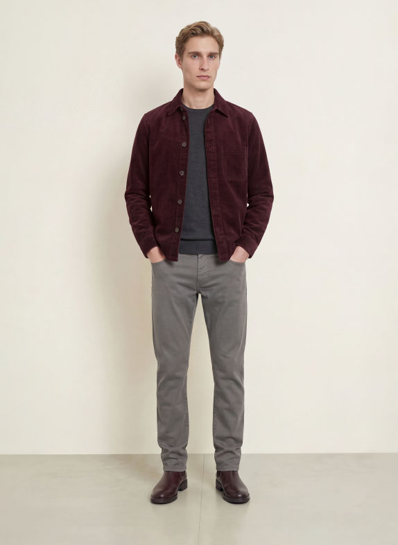OLYMP Corduroy-Overshirt DONKERROOD