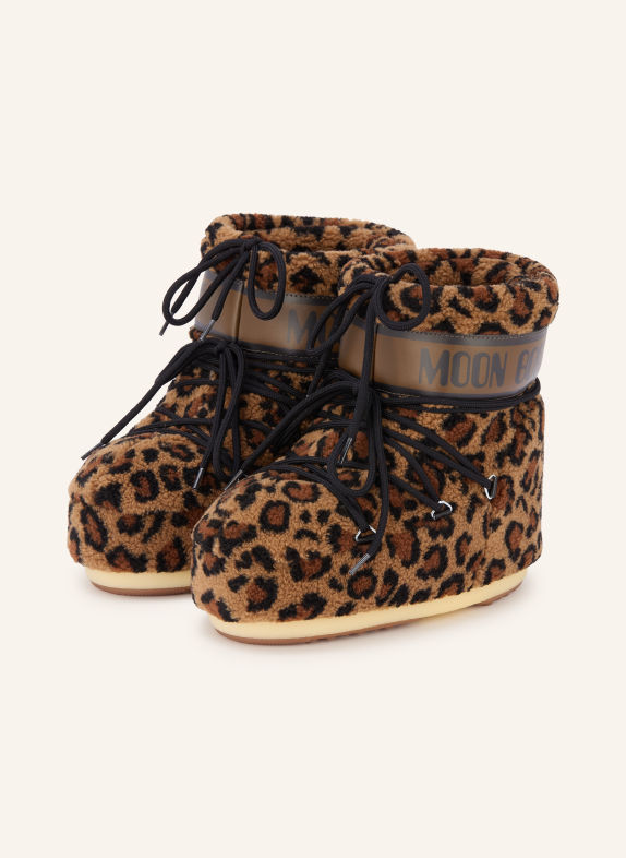 MOON BOOT Moon boots ICON LOW COGNAC / DARK BROWN / BLACK