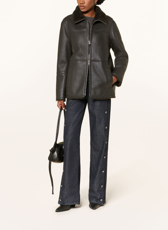 CLOSED Reversible leather jacket DARK GRAY