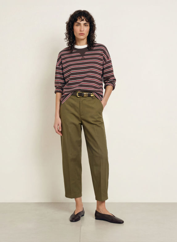 CLOSED Longsleeve MARRON FONCÉ / ECRU / ROOD
