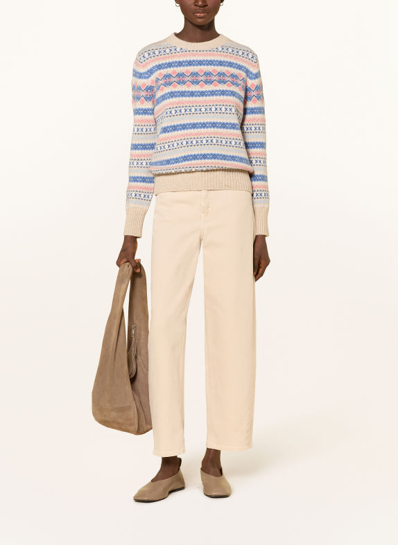 MAERZ MUENCHEN Sweater BEIGE / LIGHT RED / BLUE