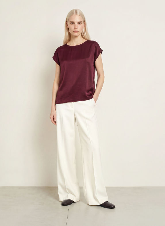 MORE & MORE T-shirt in a blend of materials DARK RED