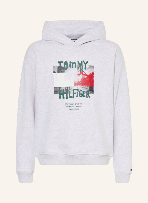 TOMMY HILFIGER Hoodie HELLGRAU / ROT / DUNKELGRÜN