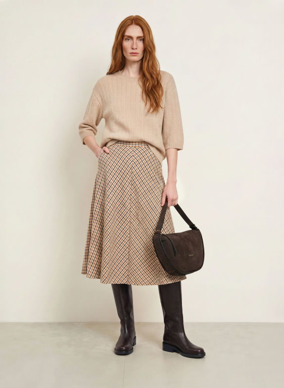 MORE & MORE Strickshirt mit 3/4-Arm BEIGE