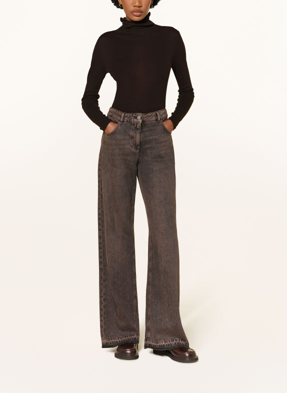 LUISA CERANO Turtleneck top DARK BROWN