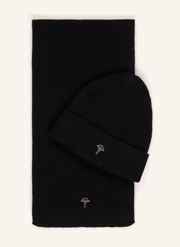 JOOP! Ensemble AMANTE : Écharpe et bonnet avec coffret cadeau NOIR