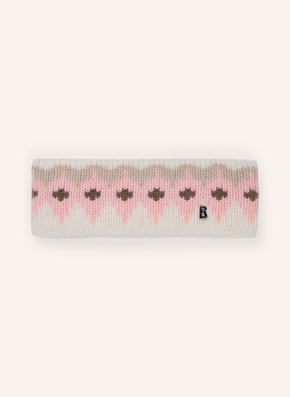 BOGNER Hoofdband LOCA-3 van kasjmier CRÈME / MARRON FONCÉ / ROSÉ