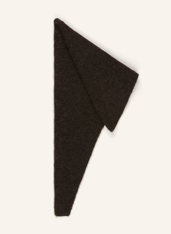 SAMSØE  SAMSØE SANOR triangular scarf with alpaca DARK BROWN