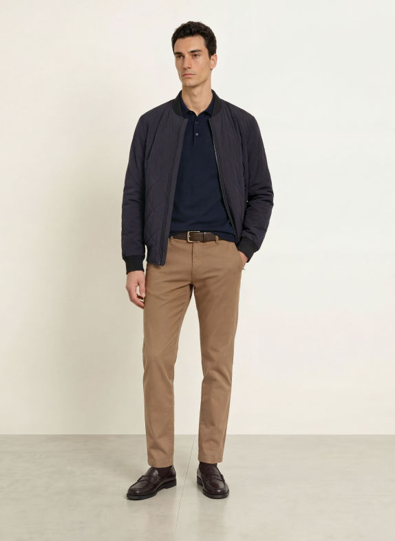 HILTL Pantaloni chino cu croială extra slim KAKI