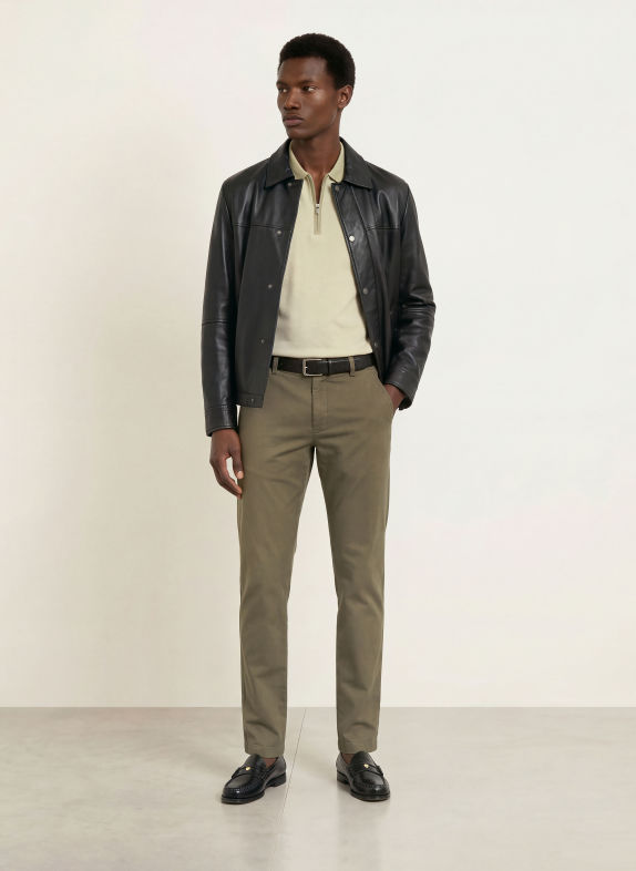 HILTL Pantaloni chino cu croială extra slim OLIV