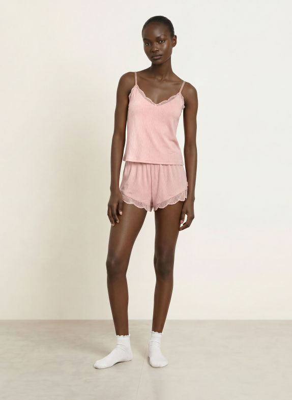 Calvin Klein Schlafshorts mit Spitze ROSÉ