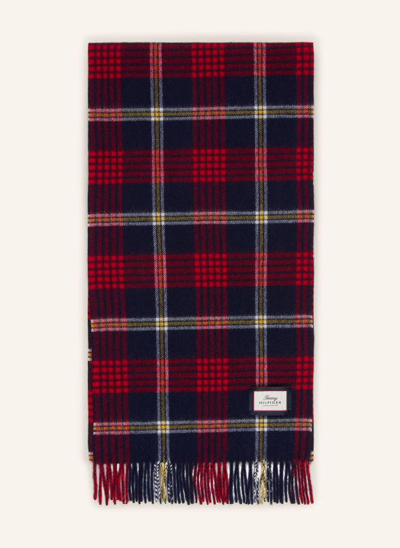 TOMMY HILFIGER Sjaal DONKERBLAUW / DONKERROOD / GEEL