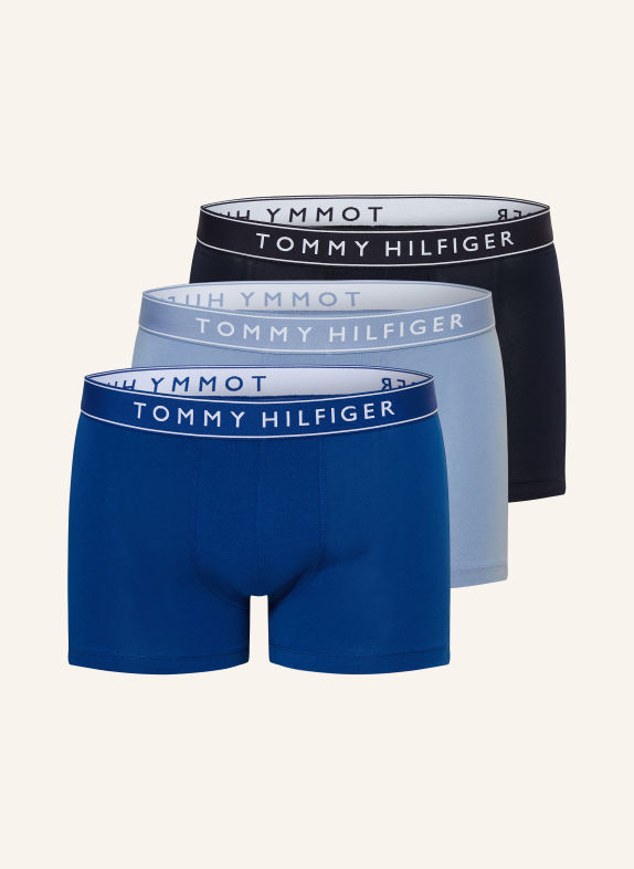 TOMMY HILFIGER Zestaw 3 par bokserek NIEBIESKI / SZARONIEBIESKI / GRANATOWY