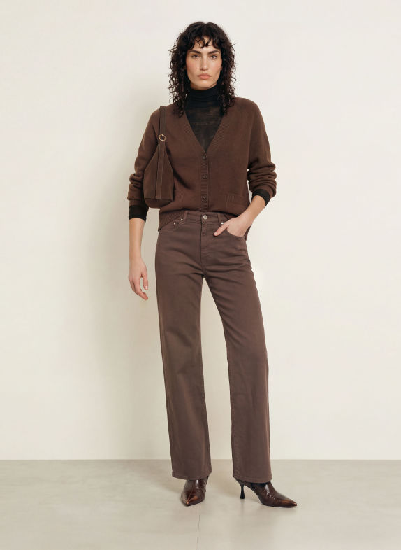 SoSUE BELLA Cardigan with Cashmere DARK BROWN