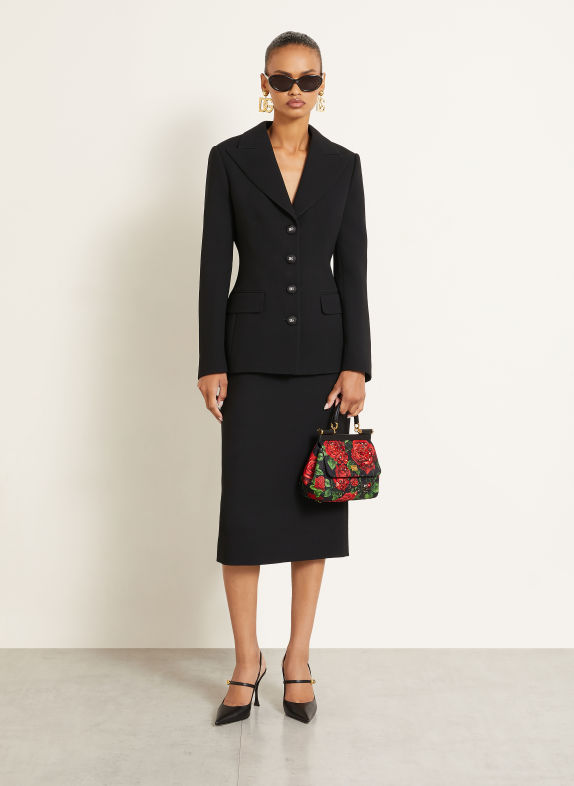 DOLCE & GABBANA Sac à main SICILY orné de pierres décoratives ROUGE FONCÉ / VERT / NOIR