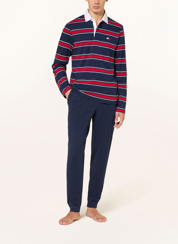TOMMY HILFIGER Piżama CIEMNOCZERWONY / GRANATOWY / BIAŁY