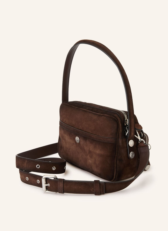 Acne Studios Umhängetasche DUNKELBRAUN / SILBER