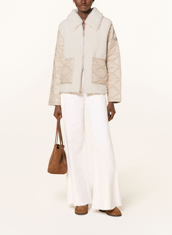 FRIEDA & FREDDIES Quiltad jacka GEORGY i materialmix ECRU / BEIGE
