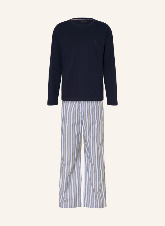 TOMMY HILFIGER Pyjama BLAUW / LICHTGRIJS / LICHTBLAUW