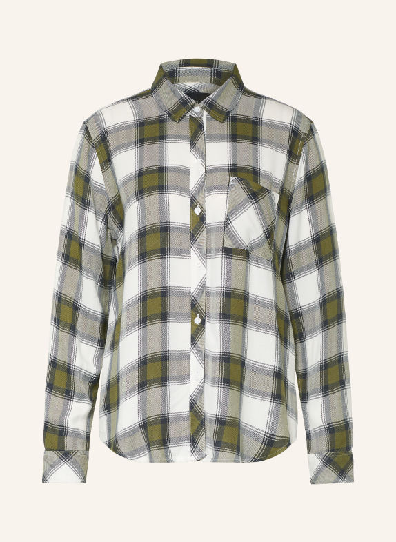 Rails Overhemdblouse OLIJF / DONKERGROEN / WIT