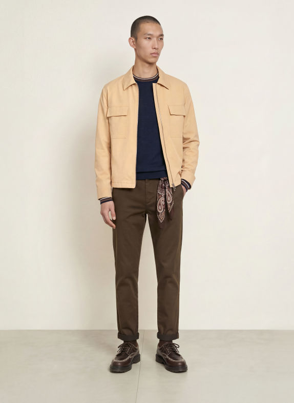 MOS MOSH Gallery Trøje MMGADAM MØRKEBLÅ / MØRKEBRUN / BEIGE