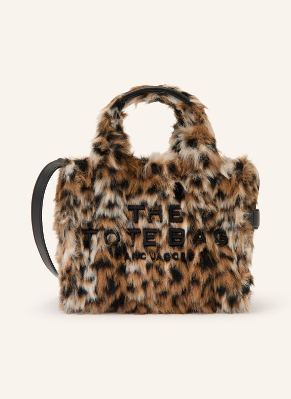 MARC JACOBS Sac cabas THE SMALL TOTE BAG en fausse fourrure BEIGE / MARRON / NOIR