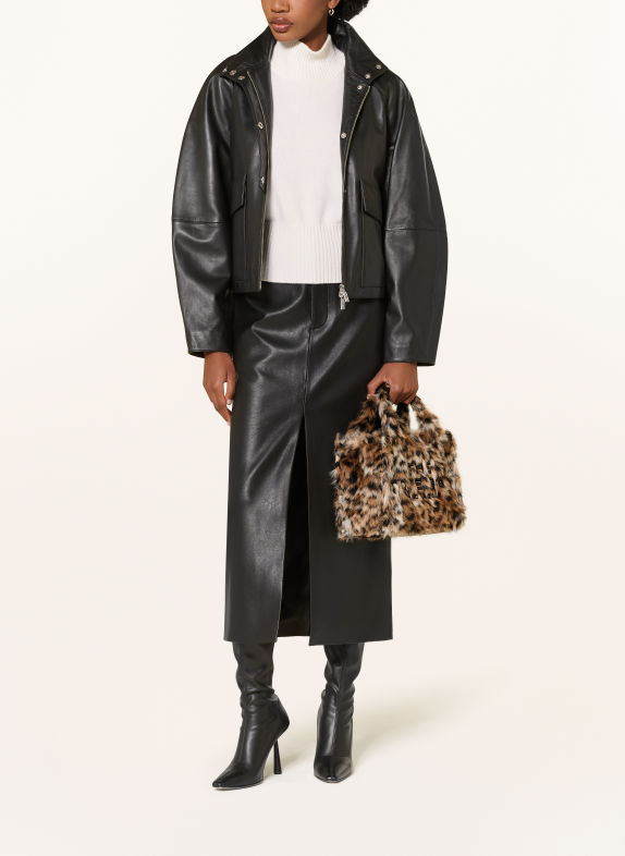 MARC JACOBS Shopper THE SMALL TOTE BAG med kunstpels BEIGE / BRUN / SORT