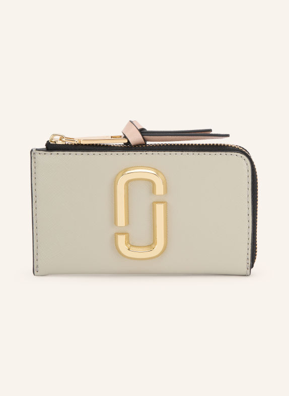 MARC JACOBS Saffiano-portemonnee THE SNAPSHOT TOP ZIP MULTI WALLET BEIGE / GOUD / ZWART