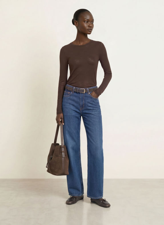 MAJESTIC FILATURES Longsleeve MARRON FONCÉ