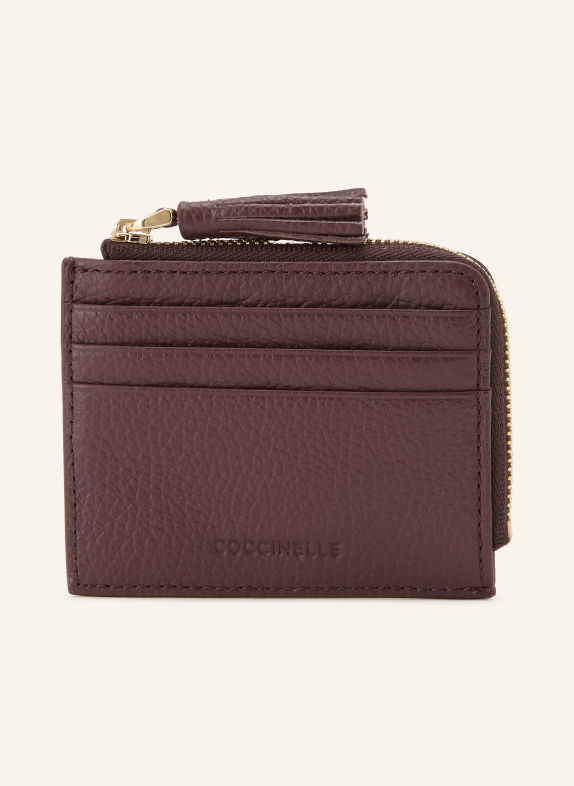 COCCINELLE Kortfodral MÖRKRÖD / GULD