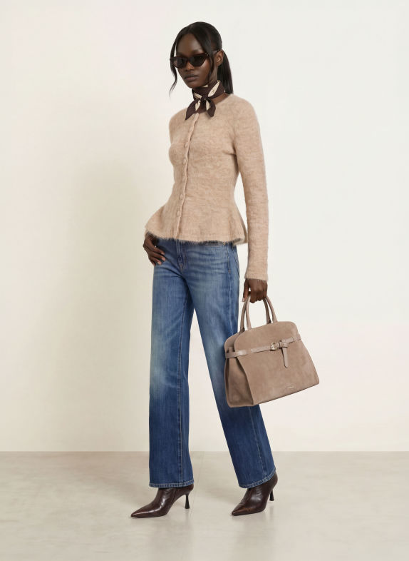 COCCINELLE Schultertasche TAUPE / GOLD