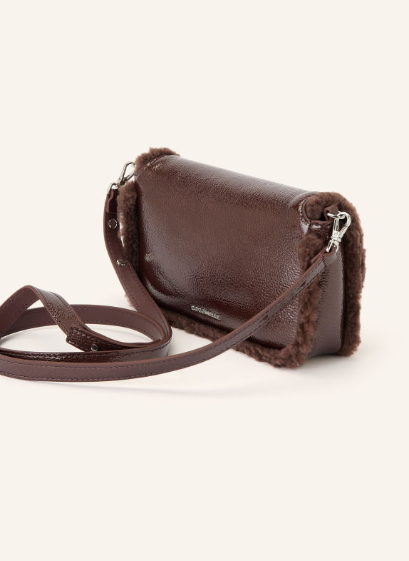 COCCINELLE Crossbody bag DARK BROWN / SILVER