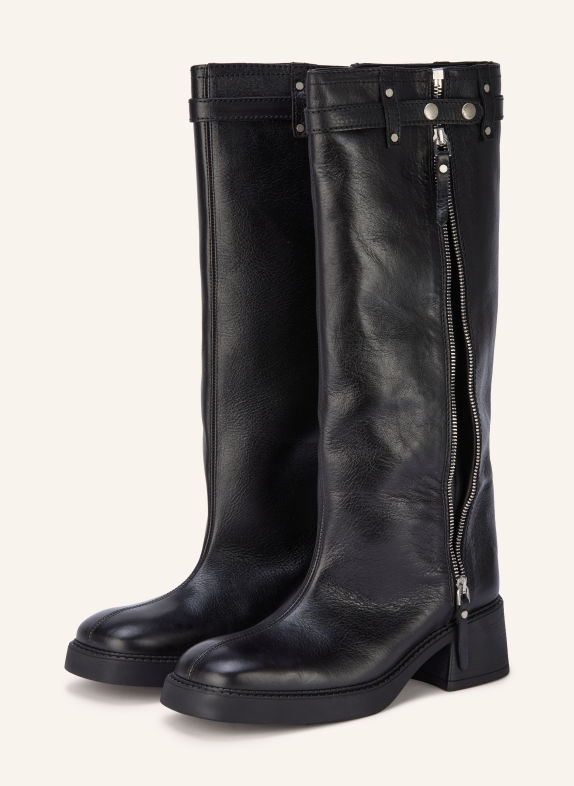 MIISTA Bottes IZOLDA à rivets NOIR / ARGENT