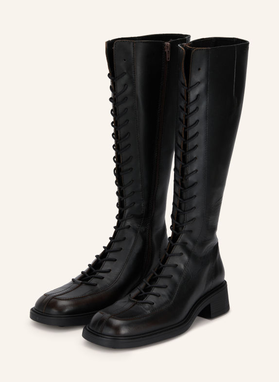 MIISTA Bottes à lacets SABRYNA MARRON