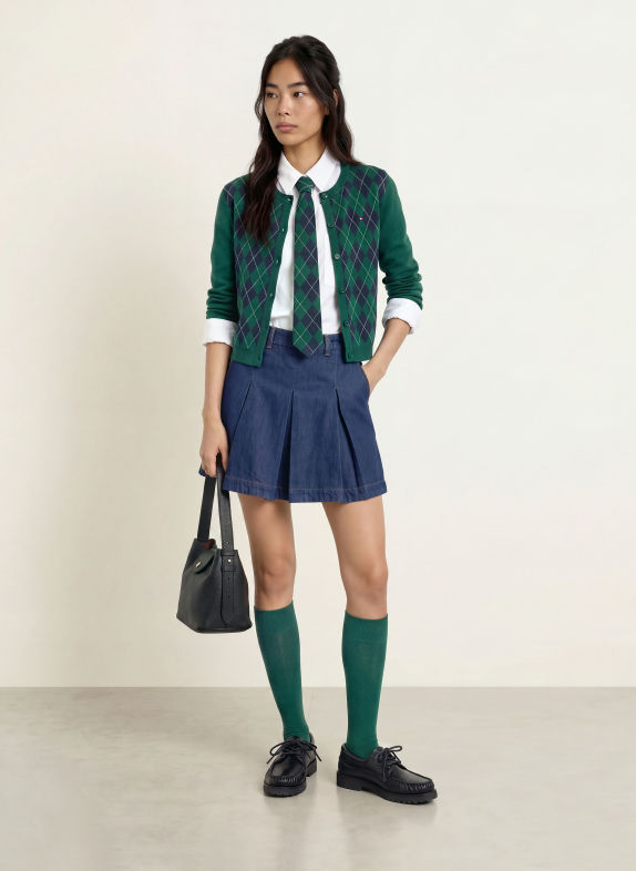 TOMMY JEANS Vest GROEN / MINT / DONKERBLAUW