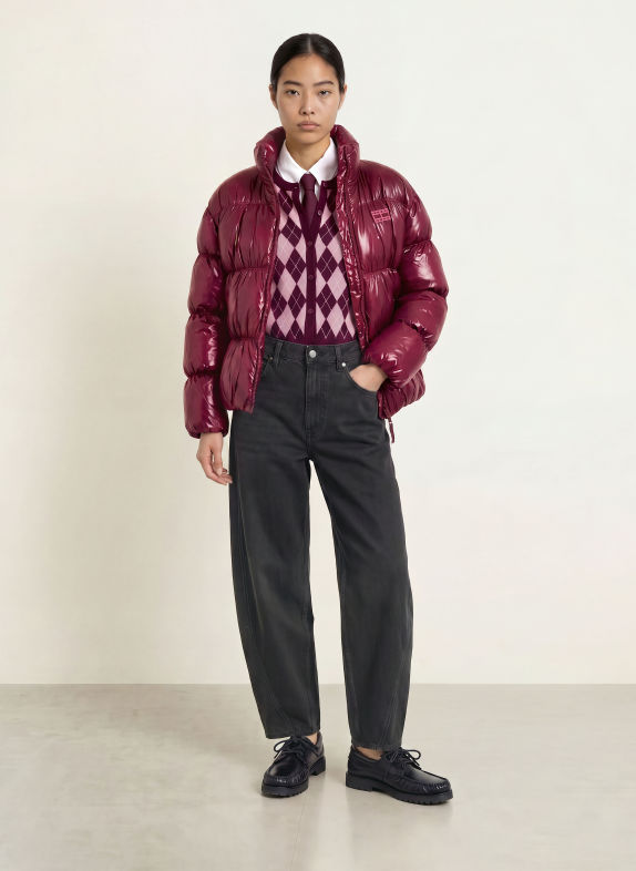 TOMMY JEANS Donsjas DONKERROOD
