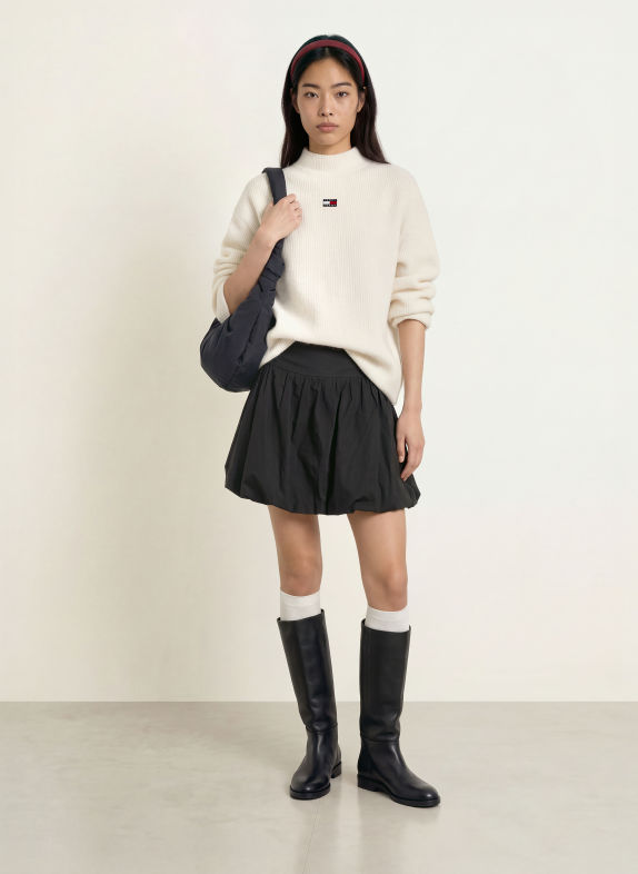 TOMMY JEANS Sweter KREMOWY