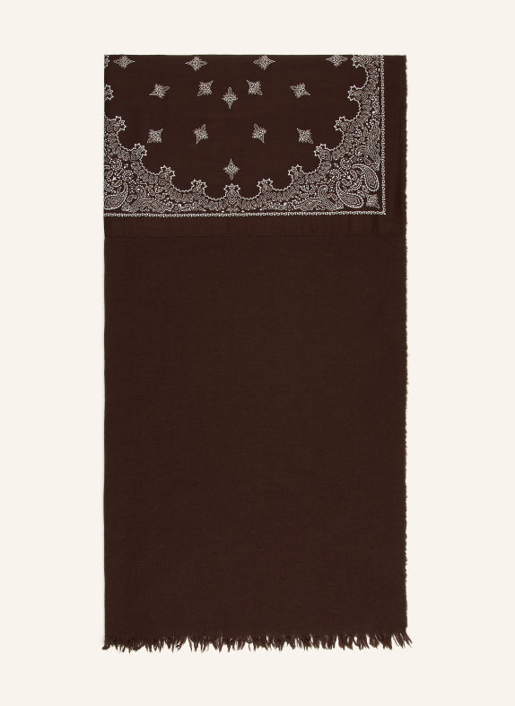 destin Cashmere-Schal DUNKELBRAUN / WEISS