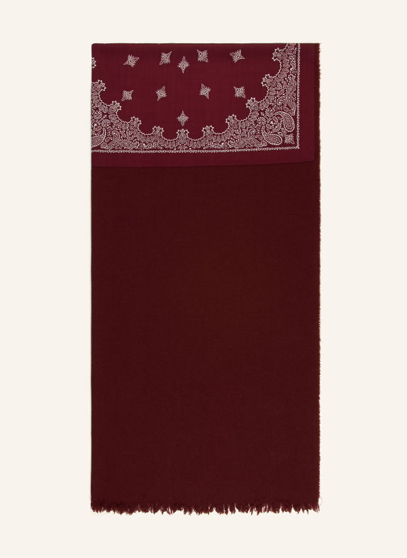 destin Cashmere-Schal DUNKELROT / WEISS