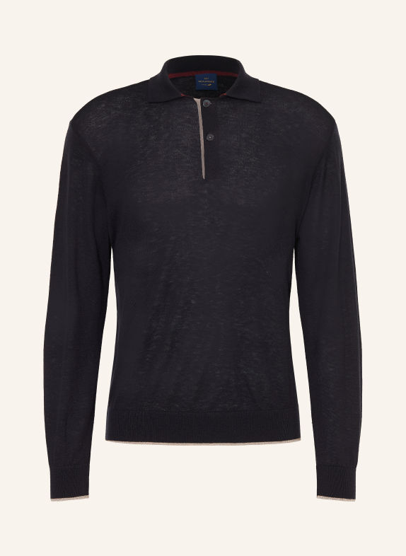 PAUL & SHARK Gebreid poloshirt DONKERBLAUW / BEIGE